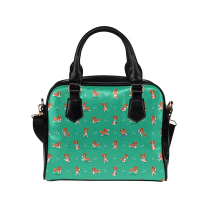Basenji Pattern Print Design 02 Shoulder Handbag