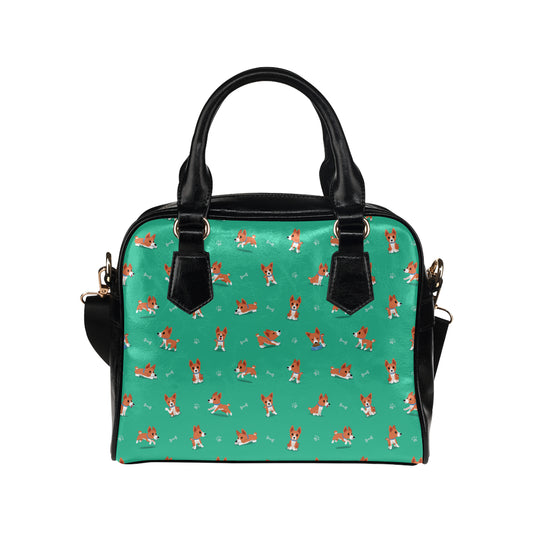 Basenji Pattern Print Design 02 Shoulder Handbag
