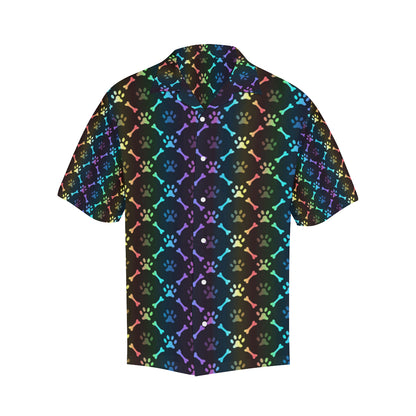 Paw Rainbow Pattern Print Design A01 Men's Hawaiian Shirt