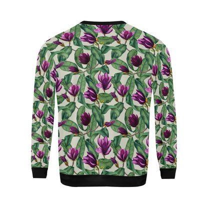 Magnolia Pattern Print Design MAG07 Men Long Sleeve Sweatshirt