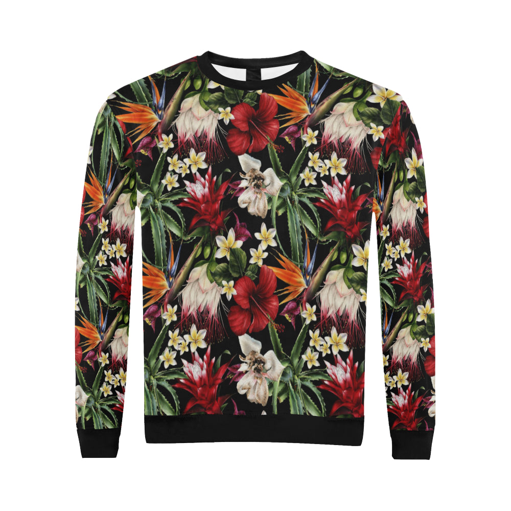 Summer Floral Pattern Print Design SF03 Men Long Sleeve Sweatshirt