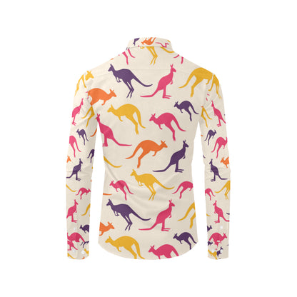 Kangaroos Pattern Print Design 01 Men's Long Sleeve Shirt