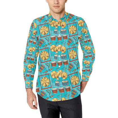 Percussion Pattern Print Design 03 Men's Long Sleeve Shirt