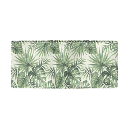 Palm Leaf Pattern Print Design A02 Men's ID Card Wallet
