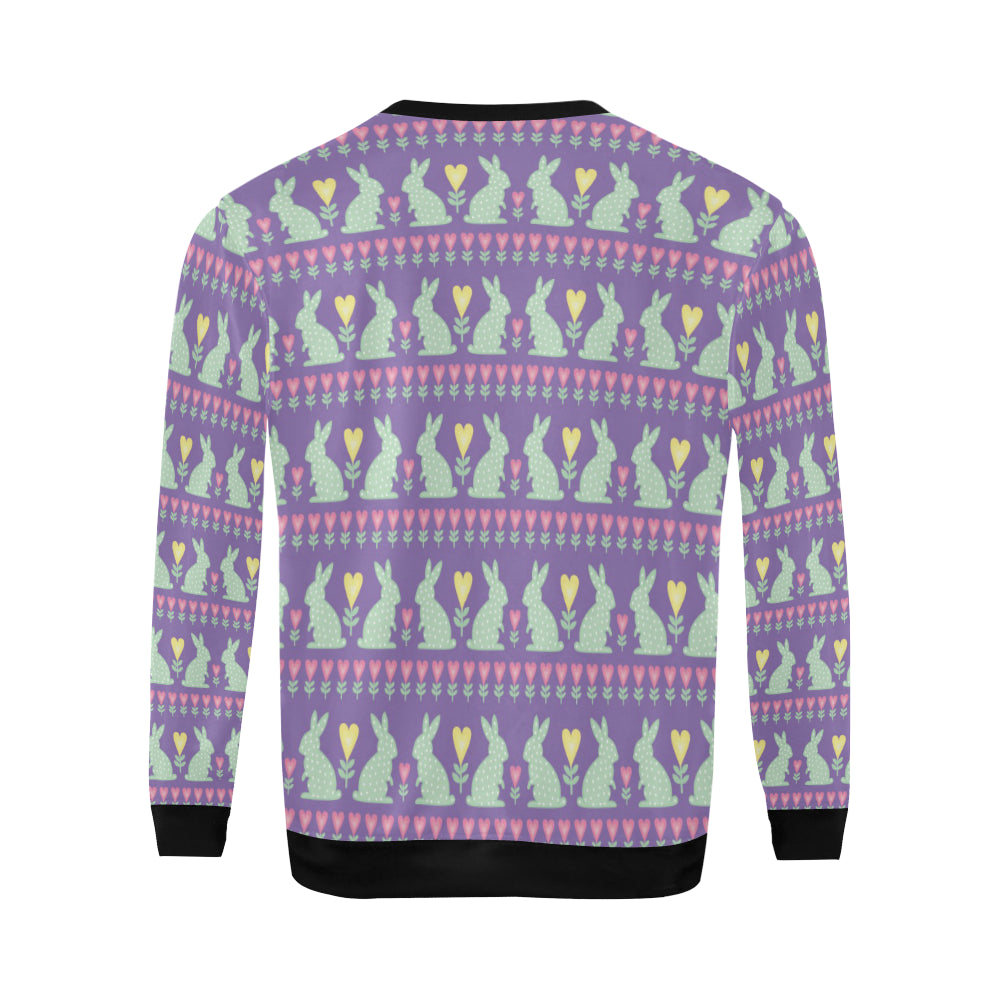 Rabbit Pattern Print Design RB01 Men Long Sleeve Sweatshirt