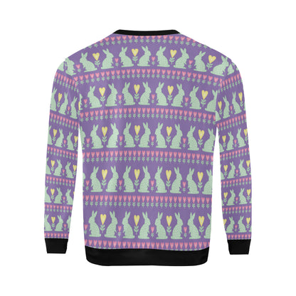 Rabbit Pattern Print Design RB01 Men Long Sleeve Sweatshirt
