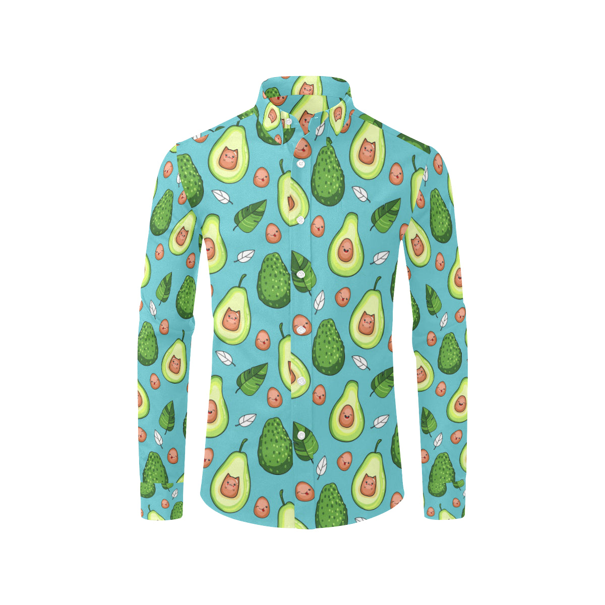 Avocado Pattern Print Design AC05 Men's Long Sleeve Shirt