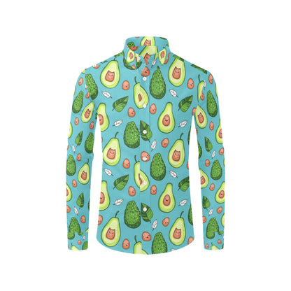 Avocado Pattern Print Design AC05 Men's Long Sleeve Shirt