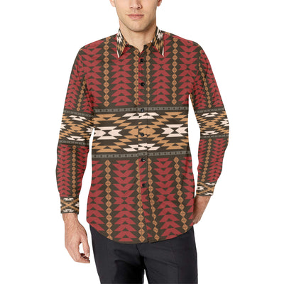 Native Pattern Print Design A02 Men's Long Sleeve Shirt