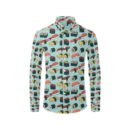 Sushi Pattern Design Men's Long Sleeve Shirt