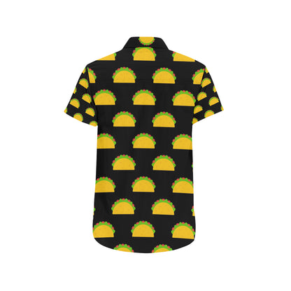 Taco Pattern Print Design TC06 Men's Short Sleeve Button Up Shirt