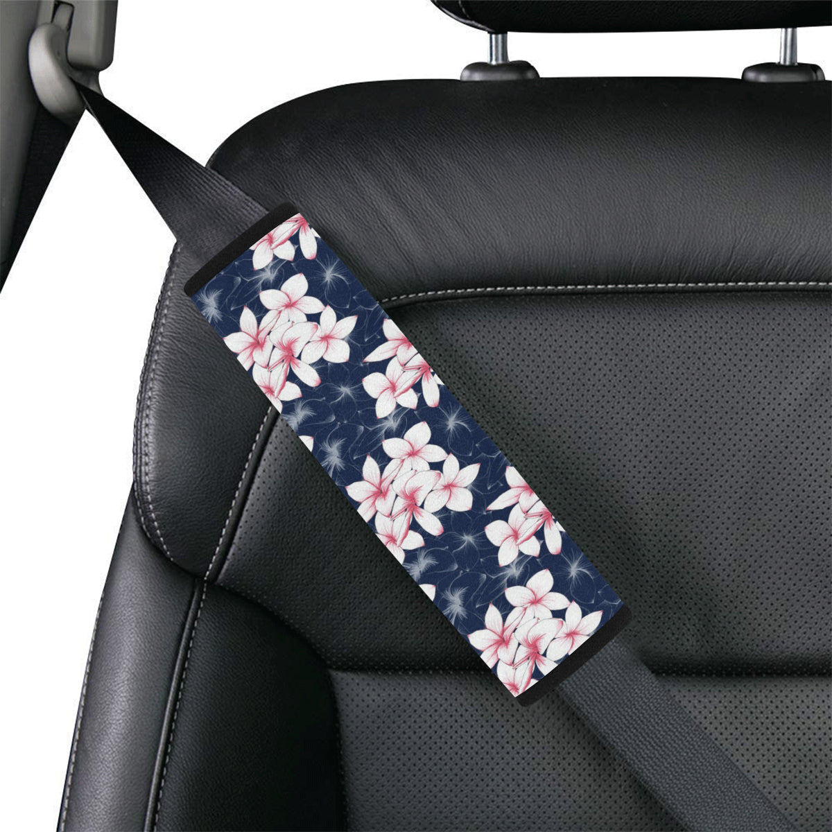 Plumeria Pattern Print Design PM017 Car Seat Belt Cover