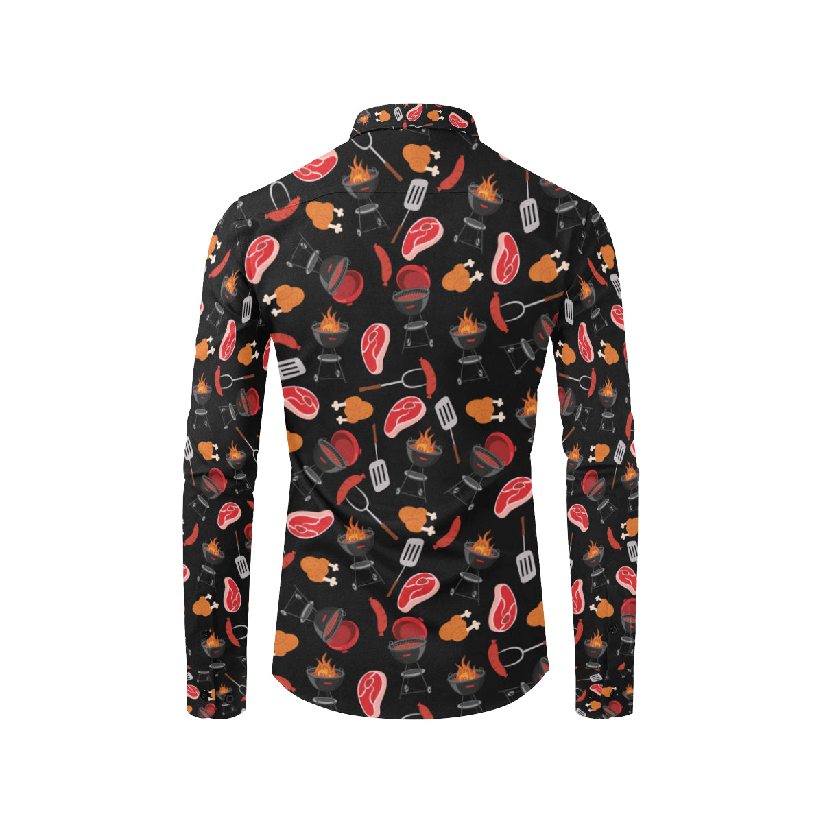 Barbecue Pattern Print Design 04 Men's Long Sleeve Shirt