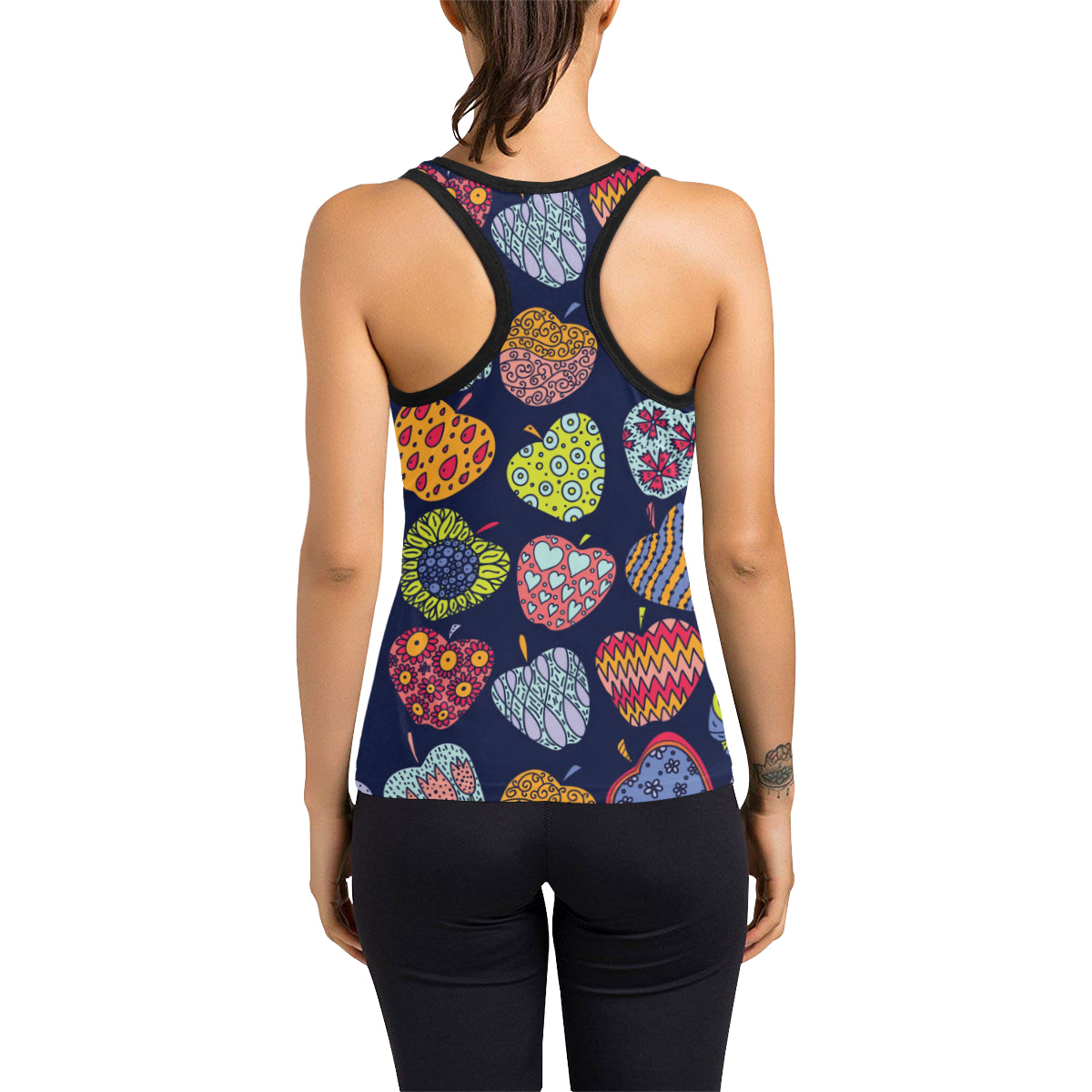 Apple Pattern Print Design AP05 Women's Racerback Tank Top
