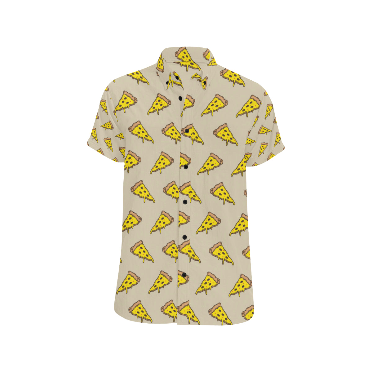Pizza Pattern Print Design A04 Men's Short Sleeve Button Up Shirt