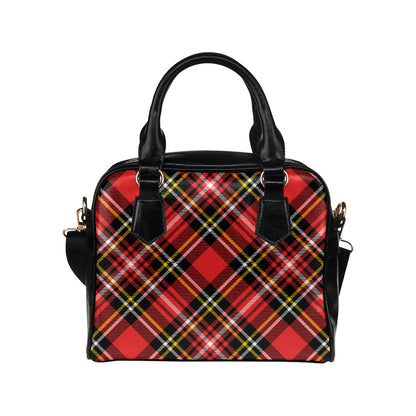 Plaid Red Pattern Print Design A03 Shoulder Handbag