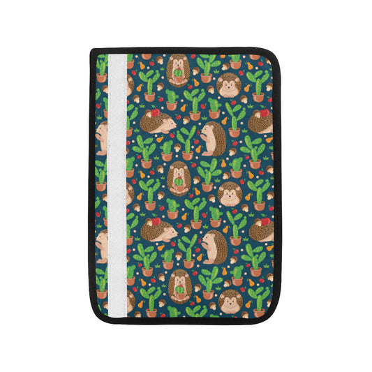 Hedgehog Cactus Pattern Print Design 04 Car Seat Belt Cover