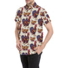 Rooster Pattern Print Design A03 Men's Short Sleeve Button Up Shirt