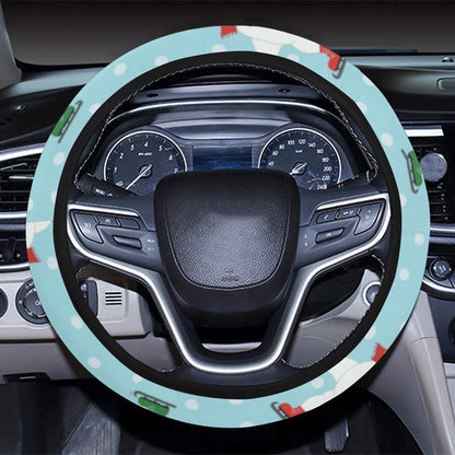 Polar Bear Pattern Print Design PB07 Steering Wheel Cover with Elastic Edge