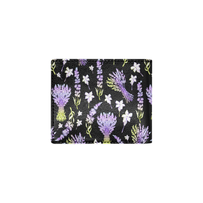 Lavender Pattern Print Design LV04 Men's ID Card Wallet