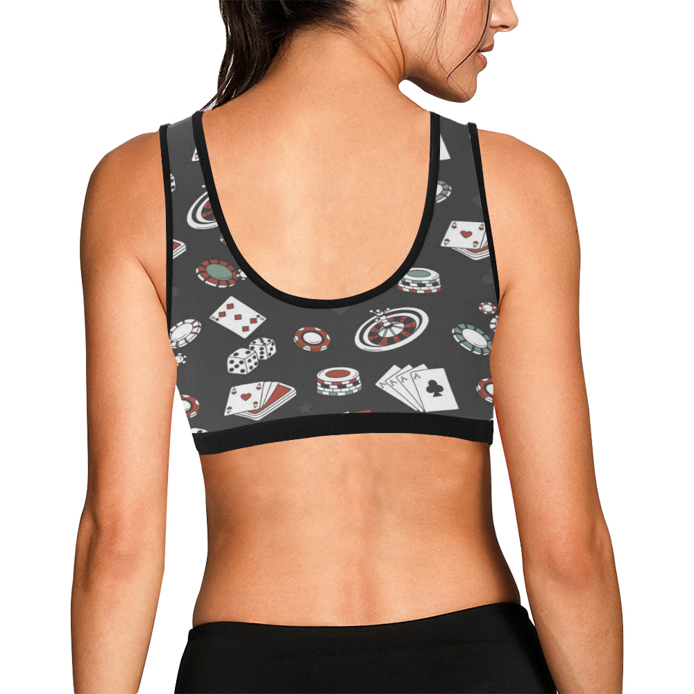 Casino Pattern Print Design 02 Sports Bra