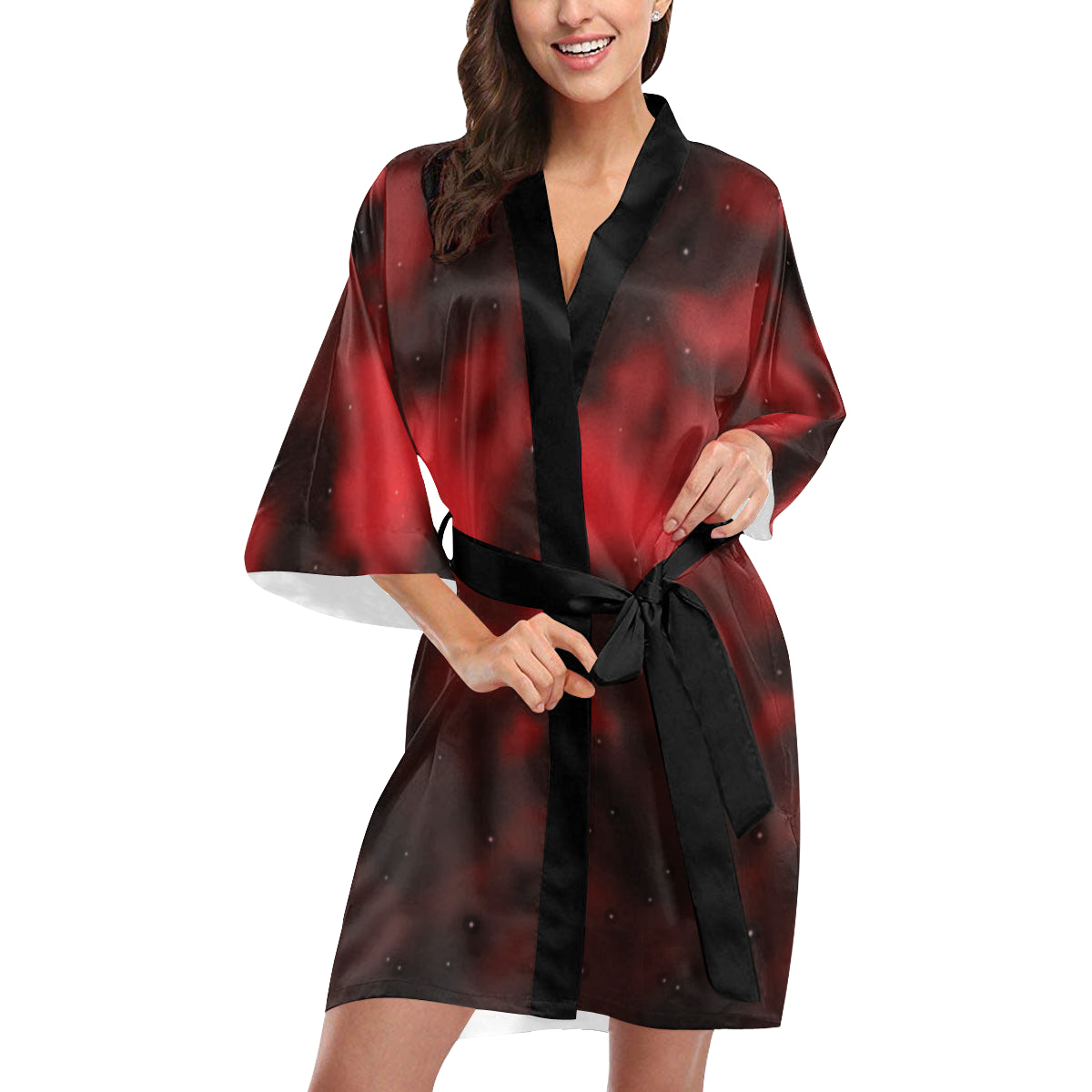 Nebula Pattern Print Design A03 Women's Short Kimono