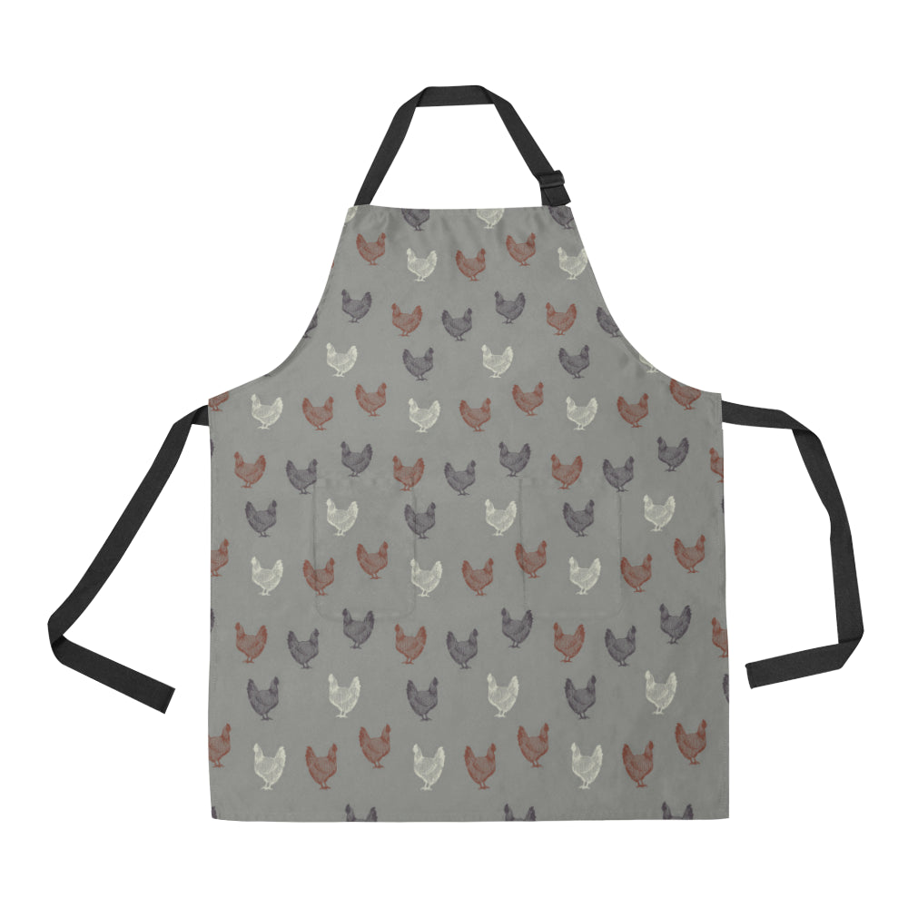 Chicken Pattern Print Design 01 Apron with Pocket