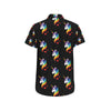 Rainbow Unicorn Pattern Print Design A03 Men's Short Sleeve Button Up Shirt