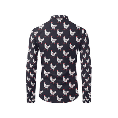 Chicken Pattern Print Design 03 Men's Long Sleeve Shirt