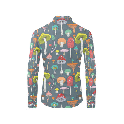 Mushroom Pattern Print Design A03 Men's Long Sleeve Shirt