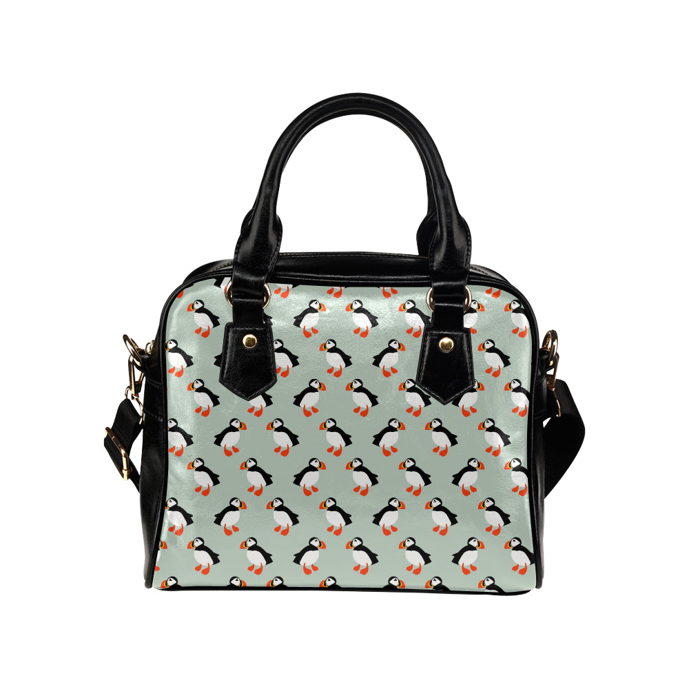 Puffin Pattern Print Design A03 Shoulder Handbag