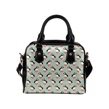 Puffin Pattern Print Design A03 Shoulder Handbag
