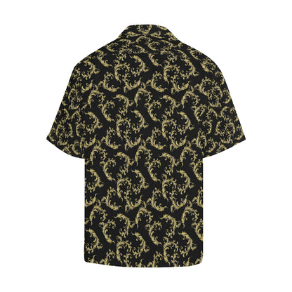 Baroque Golden Pattern Print Design 01 Men's Hawaiian Shirt