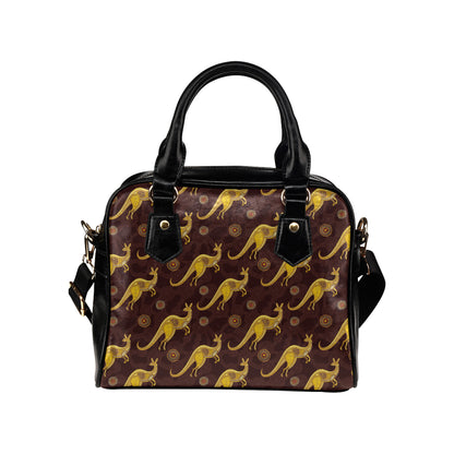 Kangaroos Aboriginal Pattern Print Design 08 Shoulder Handbag