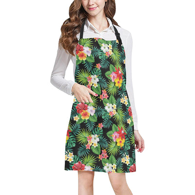 Hibiscus Hawaiian flower tropical Apron with Pocket