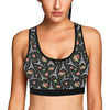 Eiffel Tower Rose Print Sports Bra