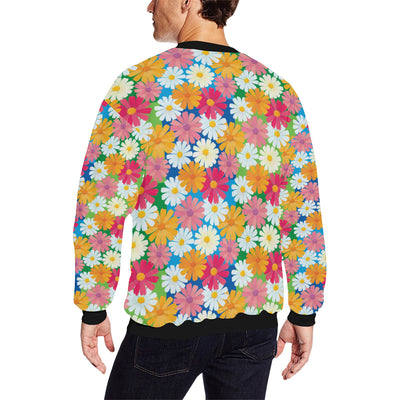 Daisy Pattern Print Design DS05 Men Long Sleeve Sweatshirt