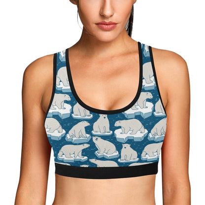 Polar Bear Pattern Print Design PB03 Sports Bra