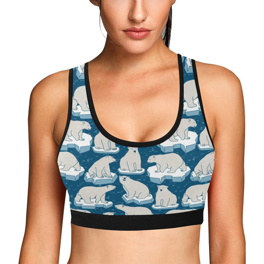 Polar Bear Pattern Print Design PB03 Sports Bra