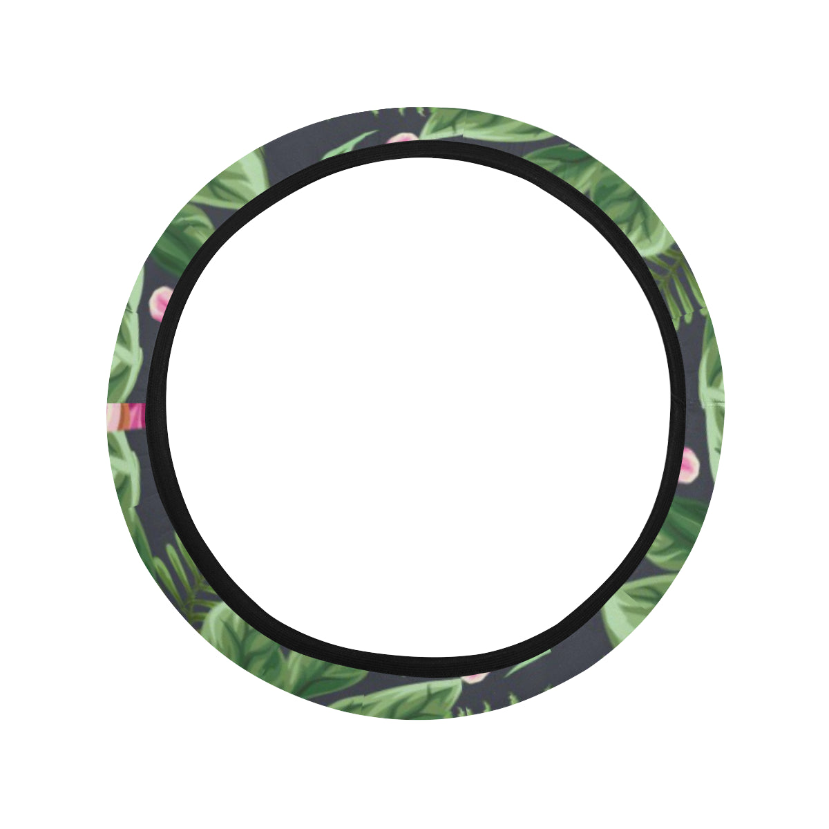Summer Floral Pattern Print Design SF010 Steering Wheel Cover with Elastic Edge