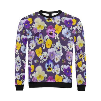 Pansy Pattern Print Design PS02 Men Long Sleeve Sweatshirt