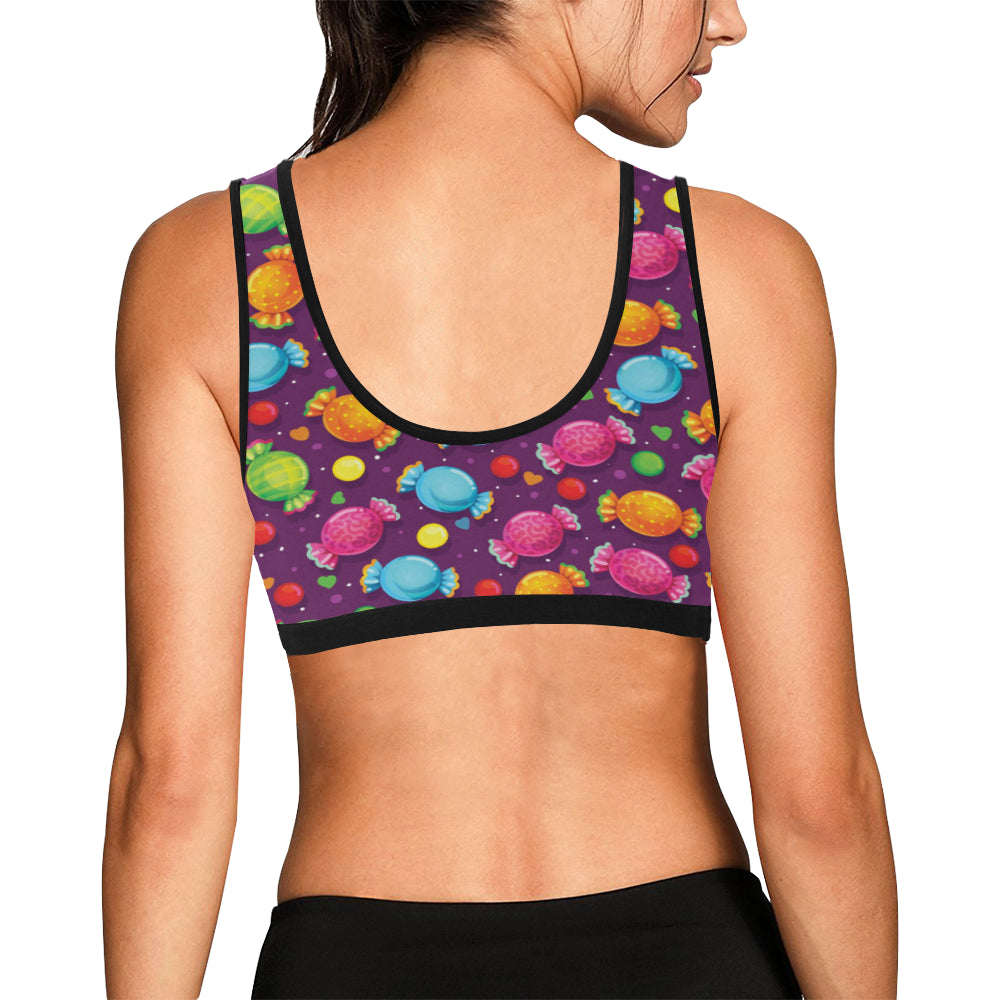 Candy Pattern Print Design CA05 Sports Bra