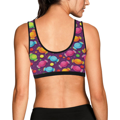 Candy Pattern Print Design CA05 Sports Bra
