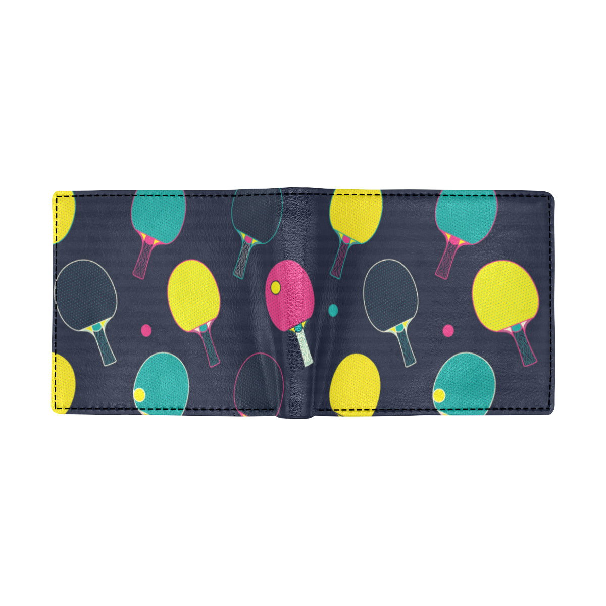 Ping Pong Pattern Print Design A04 Men's ID Card Wallet
