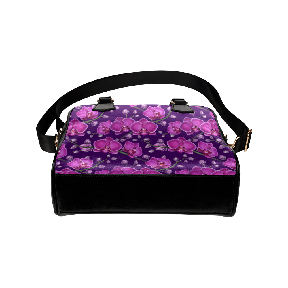 Orchid Pattern Print Design A03 Shoulder Handbag