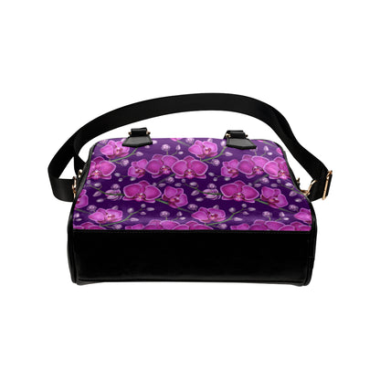 Orchid Pattern Print Design A03 Shoulder Handbag
