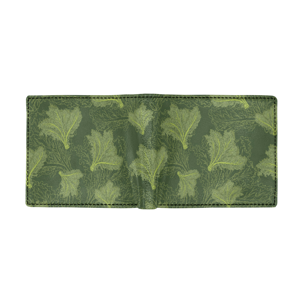 Kale Pattern Print Design 01 Men's ID Card Wallet