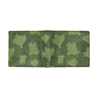 Kale Pattern Print Design 01 Men's ID Card Wallet