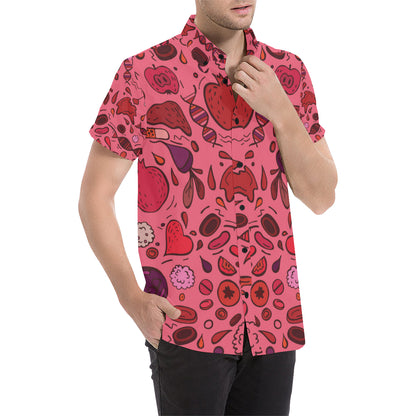 Phlebotomist Pattern Print Design A01 Men's Short Sleeve Button Up Shirt