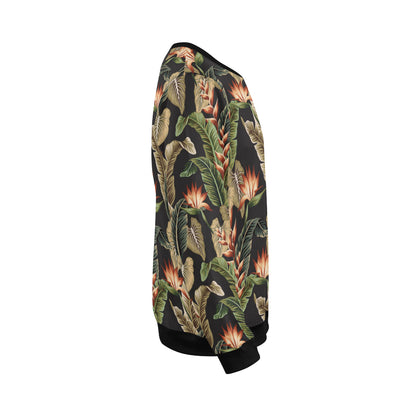 Tropical Flower Pattern Print Design TF014 Men Long Sleeve Sweatshirt
